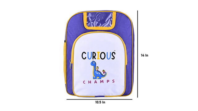 curious champa school kids bag front view