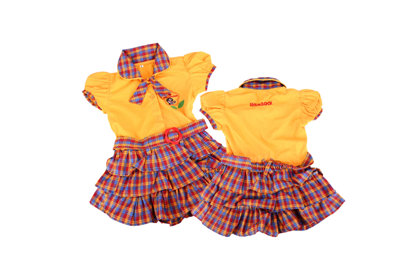 shemrock kids girl school dress front & back