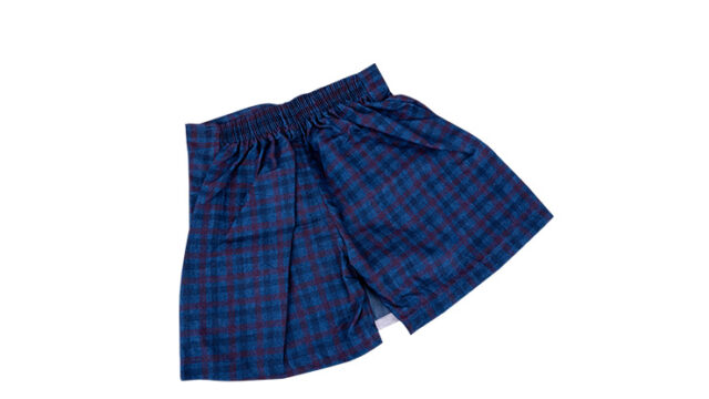 black blue check pant for kids back view