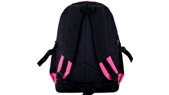 black & pink bag back view