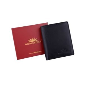 Wildleather Men's Genuine Leather Vertical Bifold Wallet with Center Zipper Pocket (GWL105-639)