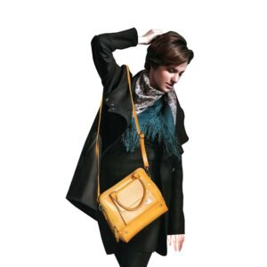 WILDLEATHER Women's Genuine Leather Satchel Bag – Multi-Compartment Crossbody Handbag with Top Handles & Detachable Shoulder Strap(LSG115-790)
