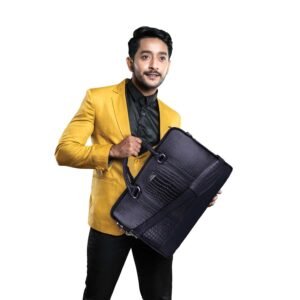 Wildleather Men's Leather Office Bag OFL117-714 Executive Croc-Embossed Laptop Messenger Bag & Briefcase (16.5-Inch)