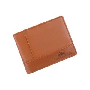 Wildleather Men's Genuine Leather Tan Bifold Wallet (Model GWL105-250)