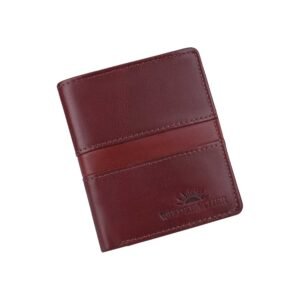 Wildleather Men's Genuine Leather Vertical Bifold Wallet with Stitched Stripe Detail (GWL101-910)