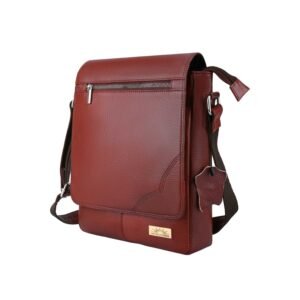 Wildleather Men's Leather Flap Sling Crossbody Messenger Side Bag with Magnetic Closure & Front Zip Pocket (GSG115-819)