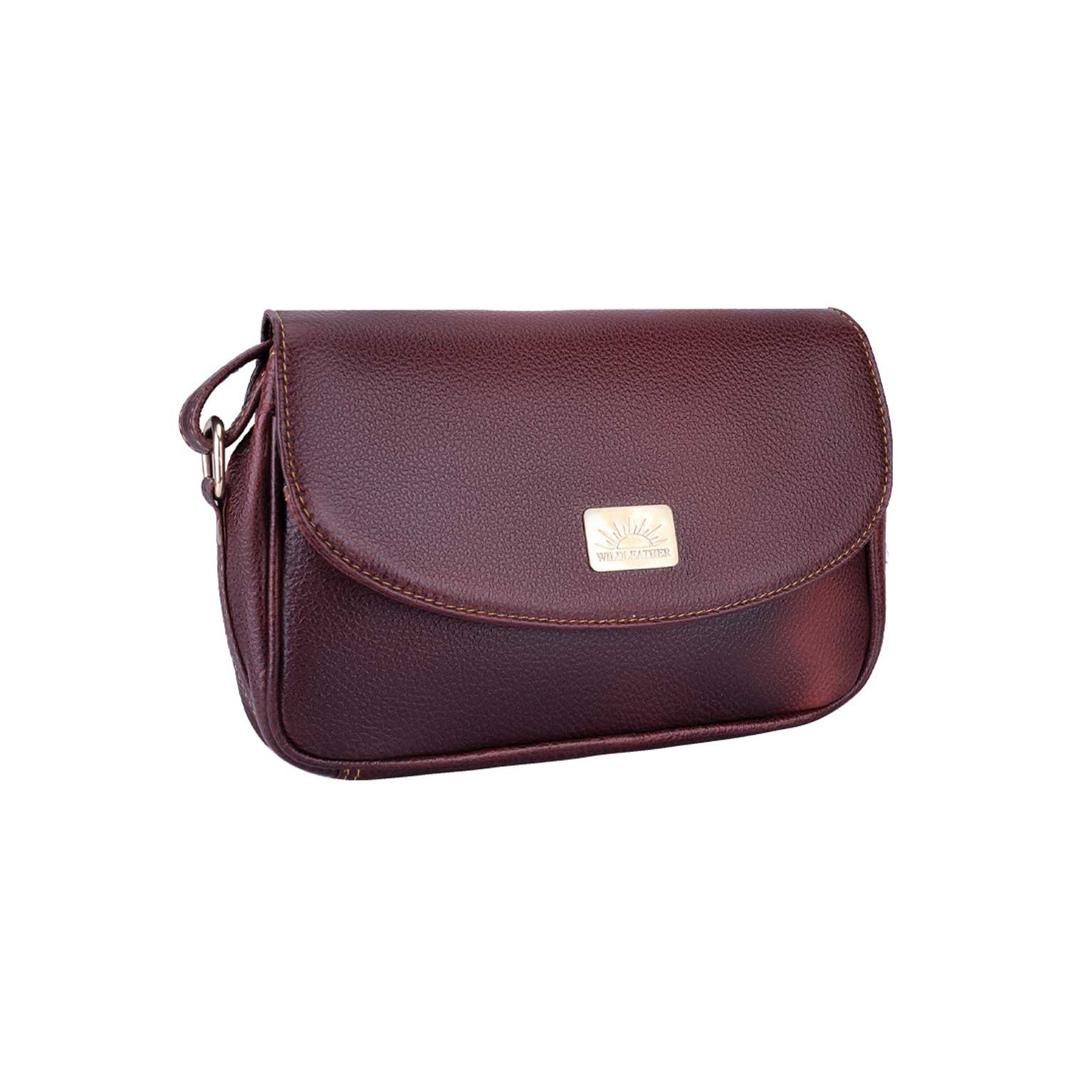 WILDLEATHER Women's Genuine Leather Sling Bag – Flap Over Crossbody Purse with Adjustable Shoulder Strap & Multi-Pocket Compartments (LSG 115-2034) - Image 4