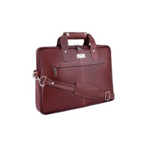 WILDLEATHER Genuine Leather Executive Laptop Messenger Bag – 15-Inch Formal Office Briefcase with Shoulder Strap & Zippered Pockets (OFL117-155)