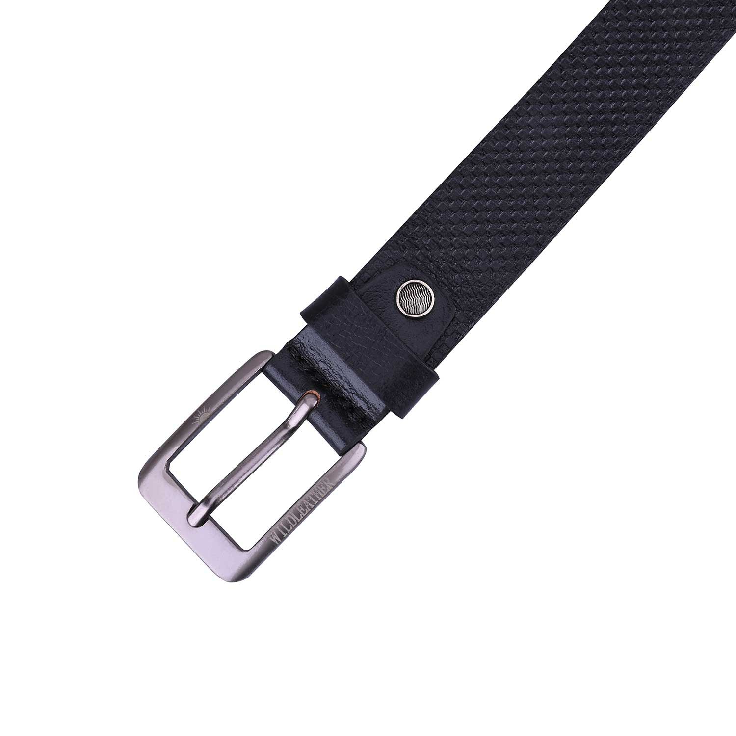 Wildleather Men's Textured Leather Belt – Black & Dark Brown Boxed Casual & Formal Belt (GBT222- SB) - Image 3