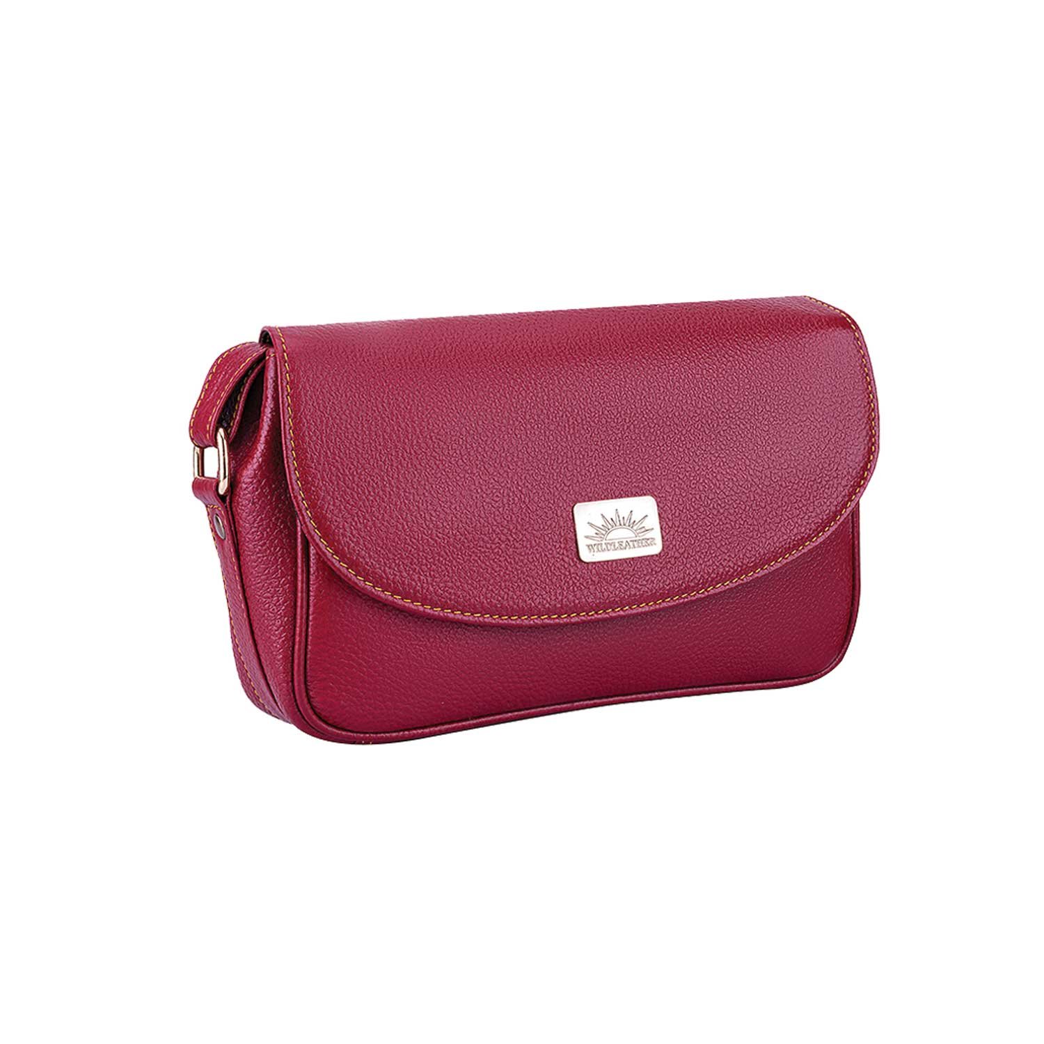 WILDLEATHER Women's Genuine Leather Sling Bag – Flap Over Crossbody Purse with Adjustable Shoulder Strap & Multi-Pocket Compartments (LSG 115-2034) - Image 3