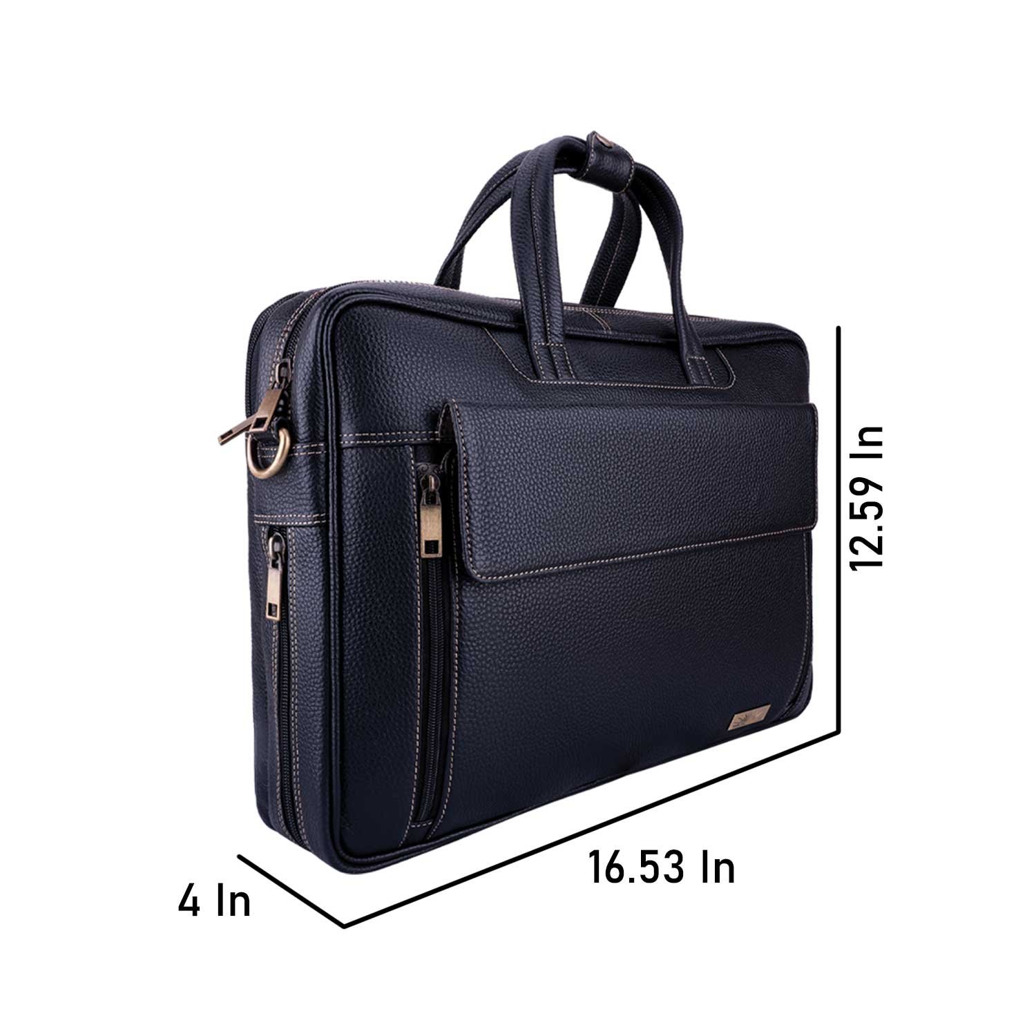 Wildleather Men's Leather Executive Briefcase – Multi-Compartment Laptop Messenger Bag (OFL107-205) - Image 3