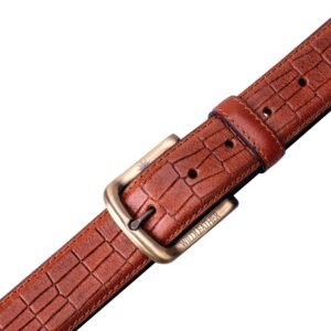 Wildleather Men's Crocodile Texture Genuine Leather Belt – Premium Boxed Casual & Formal Belt (GBT222-18PRO)