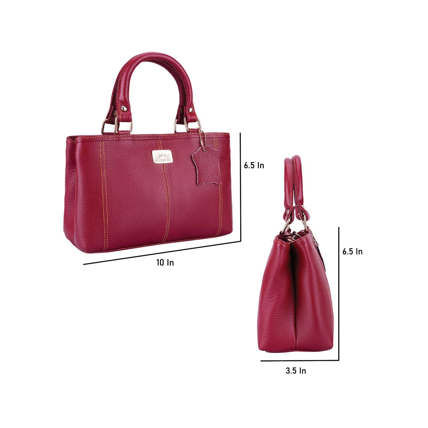 Wildleather Ladies Genuine Leather Handbag & Sling Bag LSG115-2050 Stylish Top-Handle Satchel with Multi-Compartments - Image 3