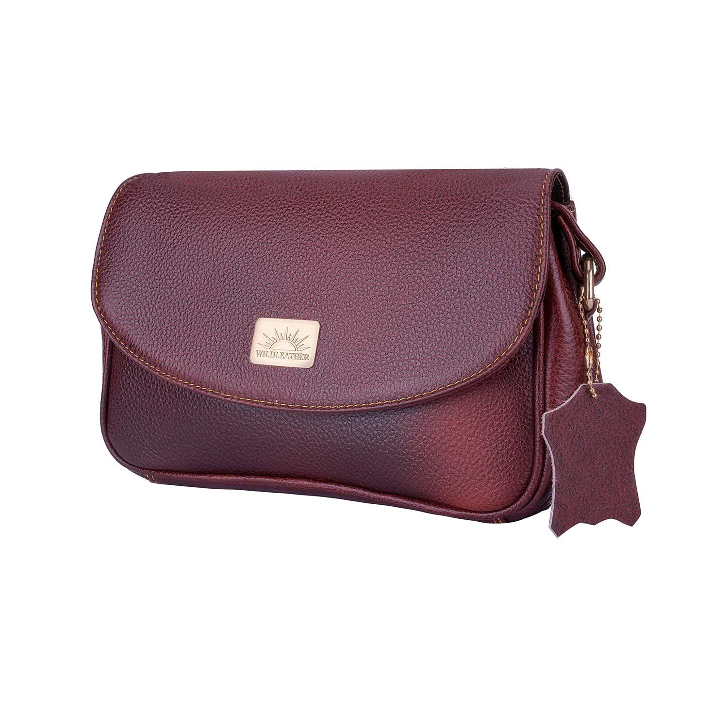WILDLEATHER Women's Genuine Leather Sling Bag – Flap Over Crossbody Purse with Adjustable Shoulder Strap & Multi-Pocket Compartments (LSG 115-2034) - Image 8
