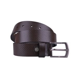 Wildleather Men's Textured Leather Belt – Black & Dark Brown Boxed Casual & Formal Belt (GBT222- SB)