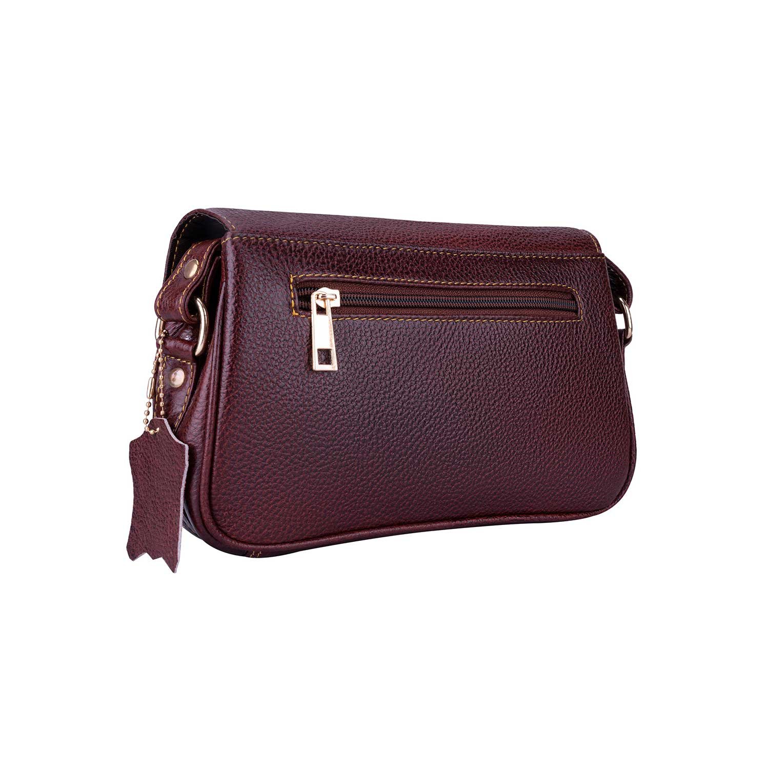 WILDLEATHER Women's Genuine Leather Sling Bag – Flap Over Crossbody Purse with Adjustable Shoulder Strap & Multi-Pocket Compartments (LSG 115-2034) - Image 9