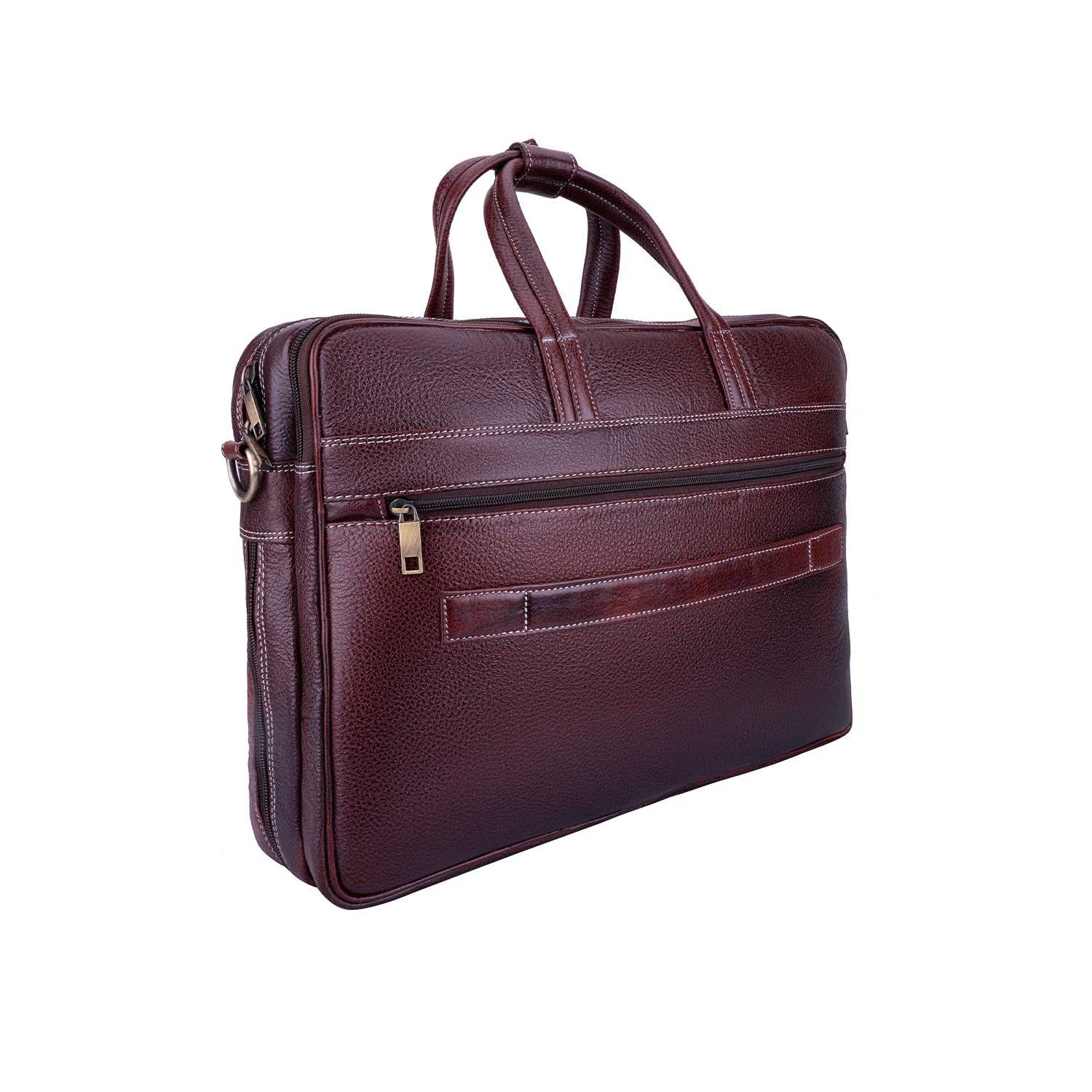 Wildleather Men's Leather Executive Briefcase – Multi-Compartment Laptop Messenger Bag (OFL107-205) - Image 6